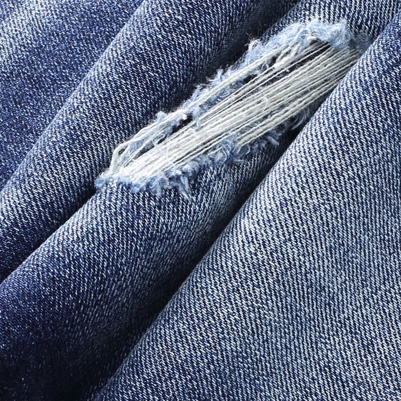 Italian Style Fashion Men Jeans High Quality Retro Blue Elastic Slim Fit Ripped Jeans Men Brand Designer Vintage Pants Hombre