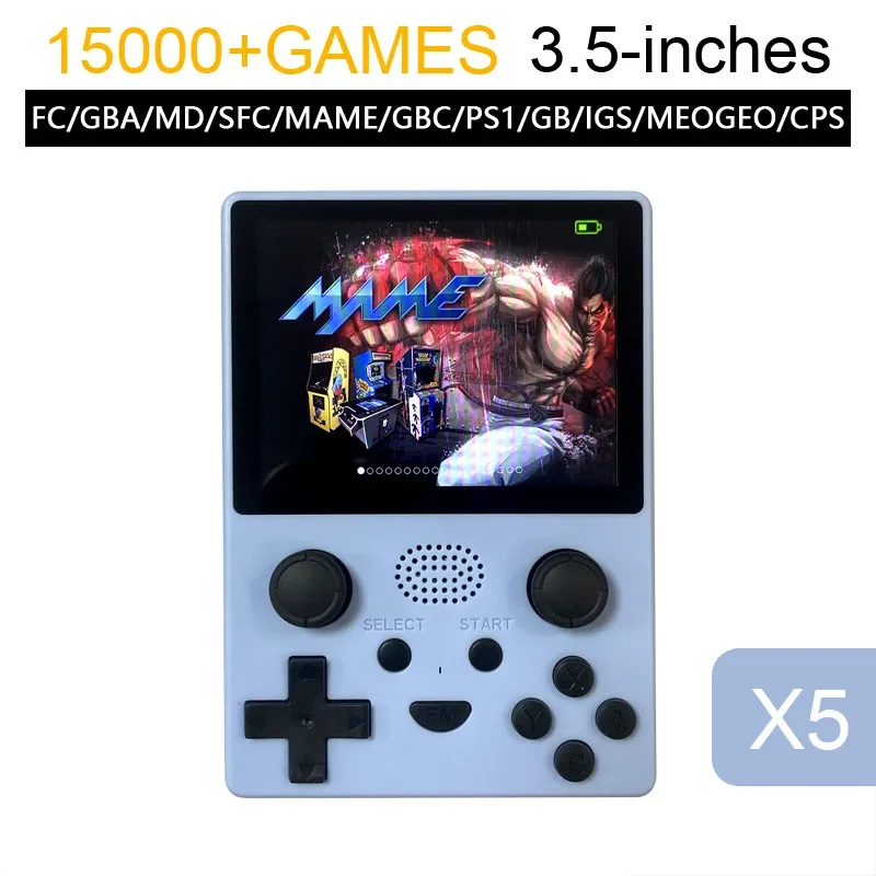 휴대용 게임 아케이드, PS1 12 시뮬레이터 콘솔, 15000 + 게임 2000mAh 배터리, 3.5 인치 IPS 화면, 어린이 장난감 선물, X5