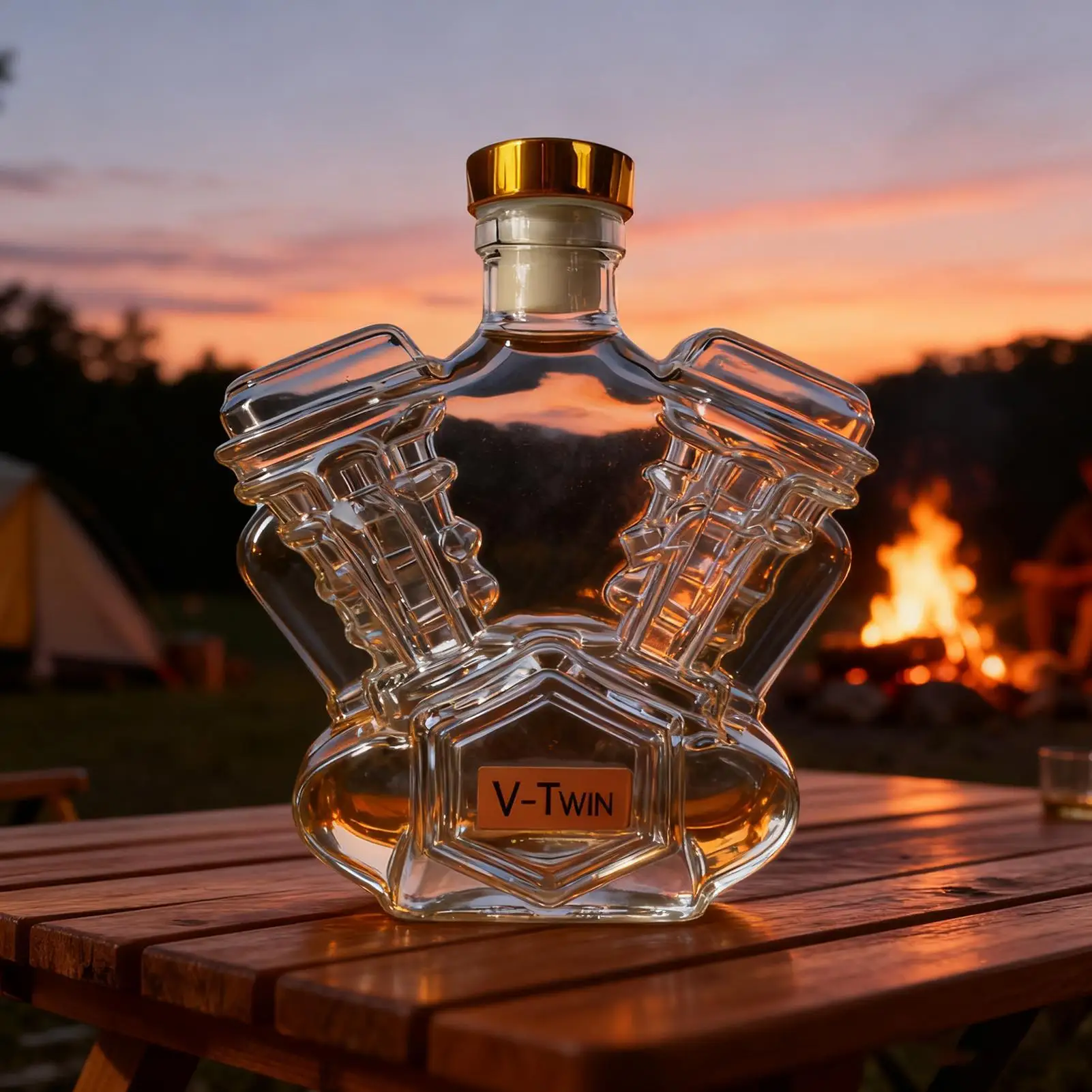 1pc Whiskey Bottle Household Wine Decanter Decorative Motorcycle Engine Shape Alcohol Container For Dining Room Display Cabinet