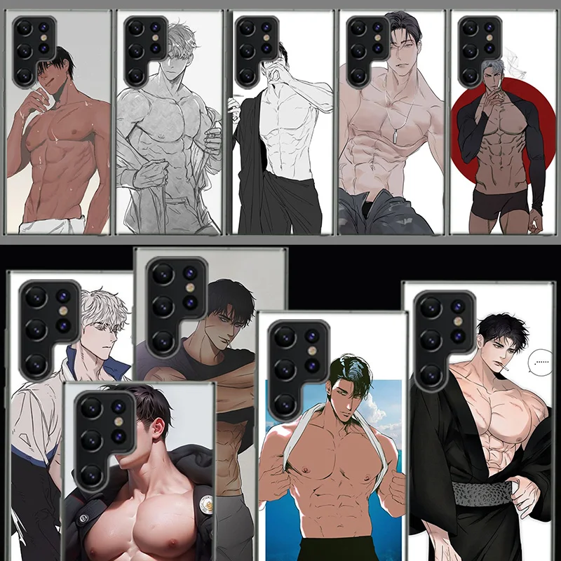 Sexy Muscle Man Himbo Cover Per Samsung Galaxy S21 S20 Fe S23 S22 S24 Ultra Phone Case S10 S10E S8 S9 Plus S7 S6 Edge Clear Coq