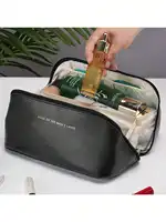 Grand sac à cosmétiques de voyage pour femmes, organisateur de maquillage en cuir, trousse de toilette féminine, trousse de maquillage, pochette de rangement, boîte de luxe pour dames 4