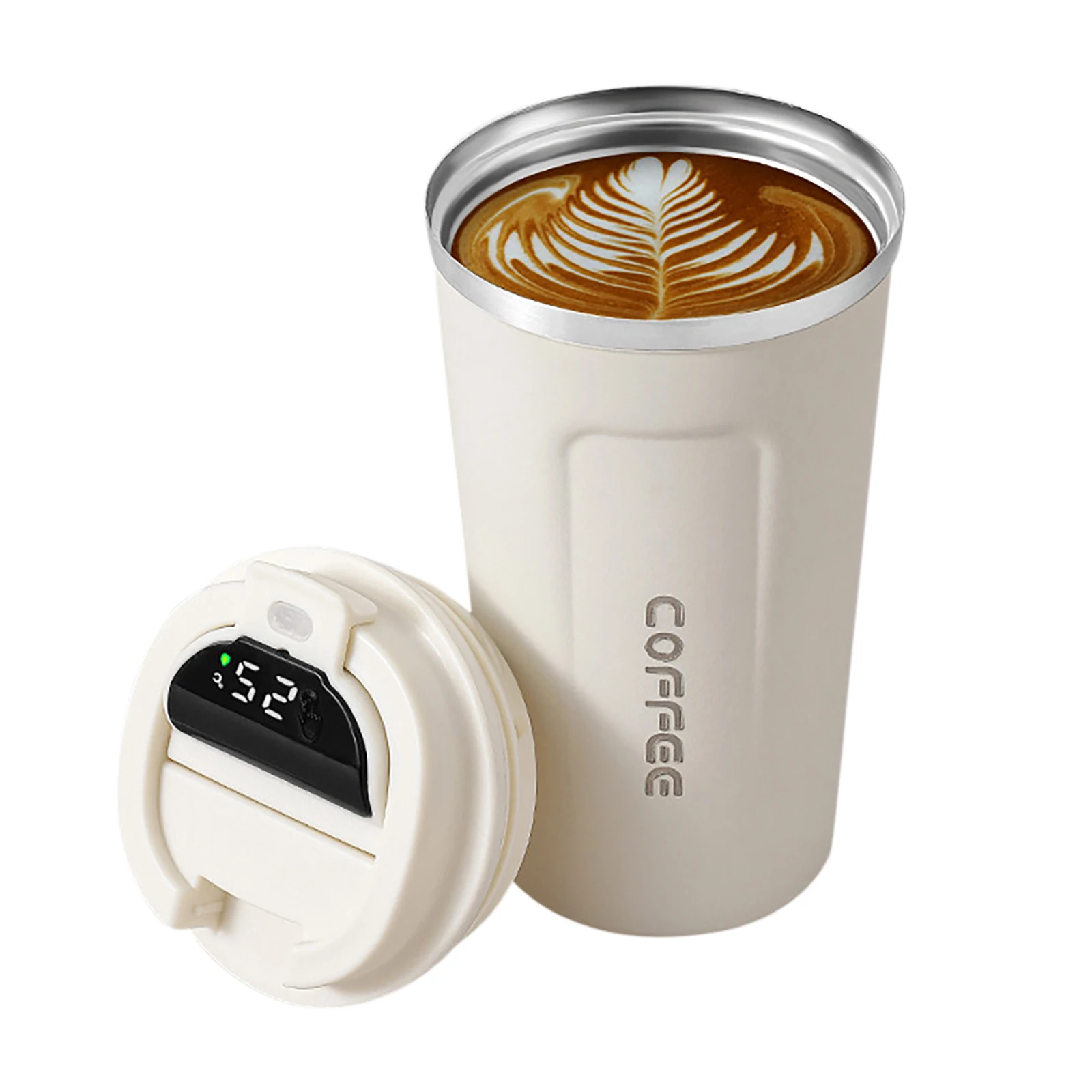HD LCD 스마트 온도 측정 커피 컵, 자동차 단열 컵 주전자, 510ml