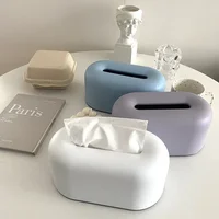 Ins White Plastic Tissue Box Table Organizer Kitchen Bedroom Storage Box Living Room Drawer Office Removable Paper Tissue Box 2
