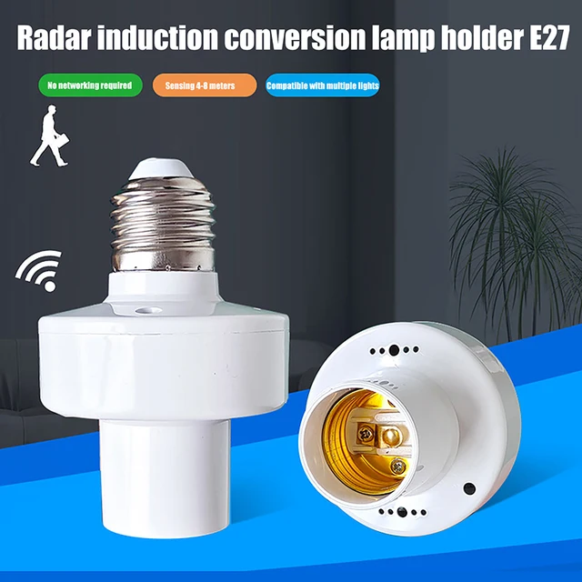 360 องศา PIR Human Induction Motion Sensor LED Night โคมไฟฐานซ็อกเก็ต E27 AC 85-265V เวลาหน่วงเวลาปรับสวิทช์ 1