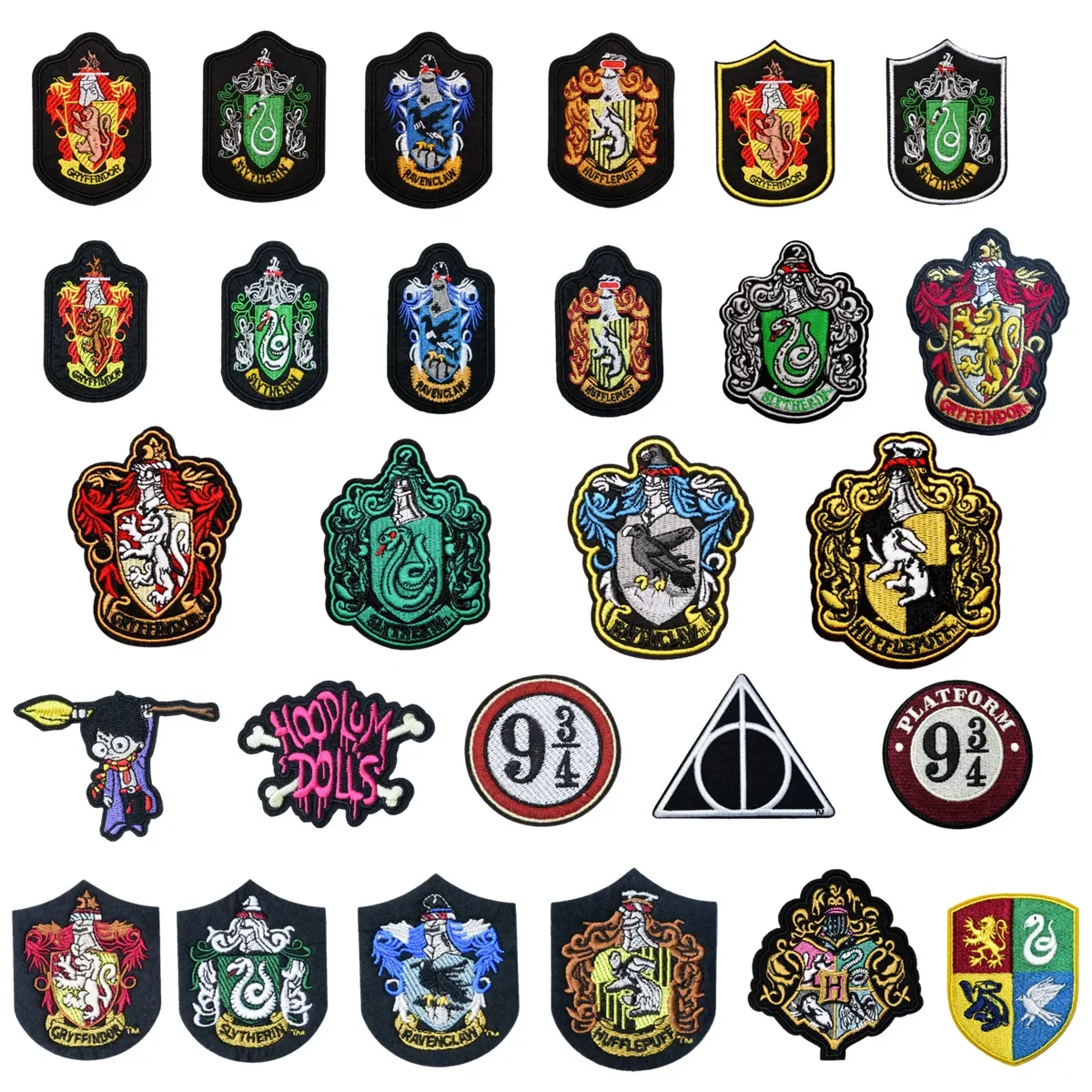 Harry Potter Magic Robe Backpack Embroidered Patch House Badge Sleeve Patch House Gryffindor Clothing Accessories Set