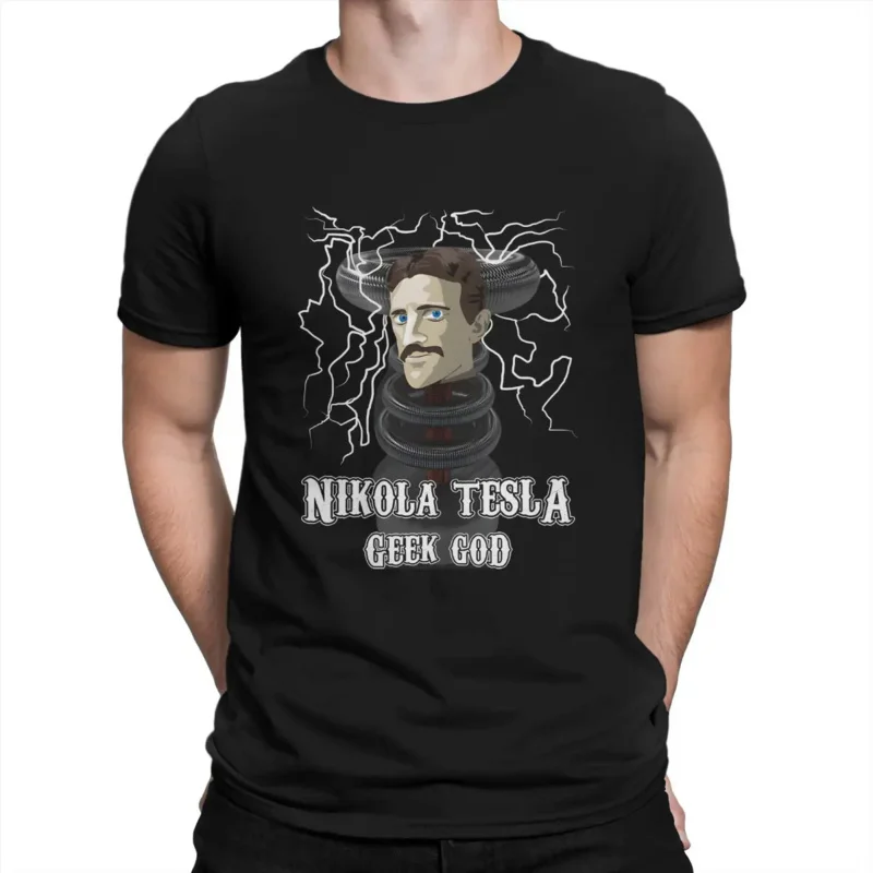 

Мужская хлопковая Футболка Nikola Geek God с коротким рукавом и круглым вырезом