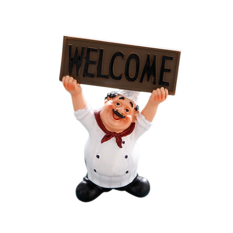 

2X Creative Home Gift Chef Decoration Chef Hands Up Welcome Sign "WELCOME" Little Chef Crafts Home Decor Coffee Shop