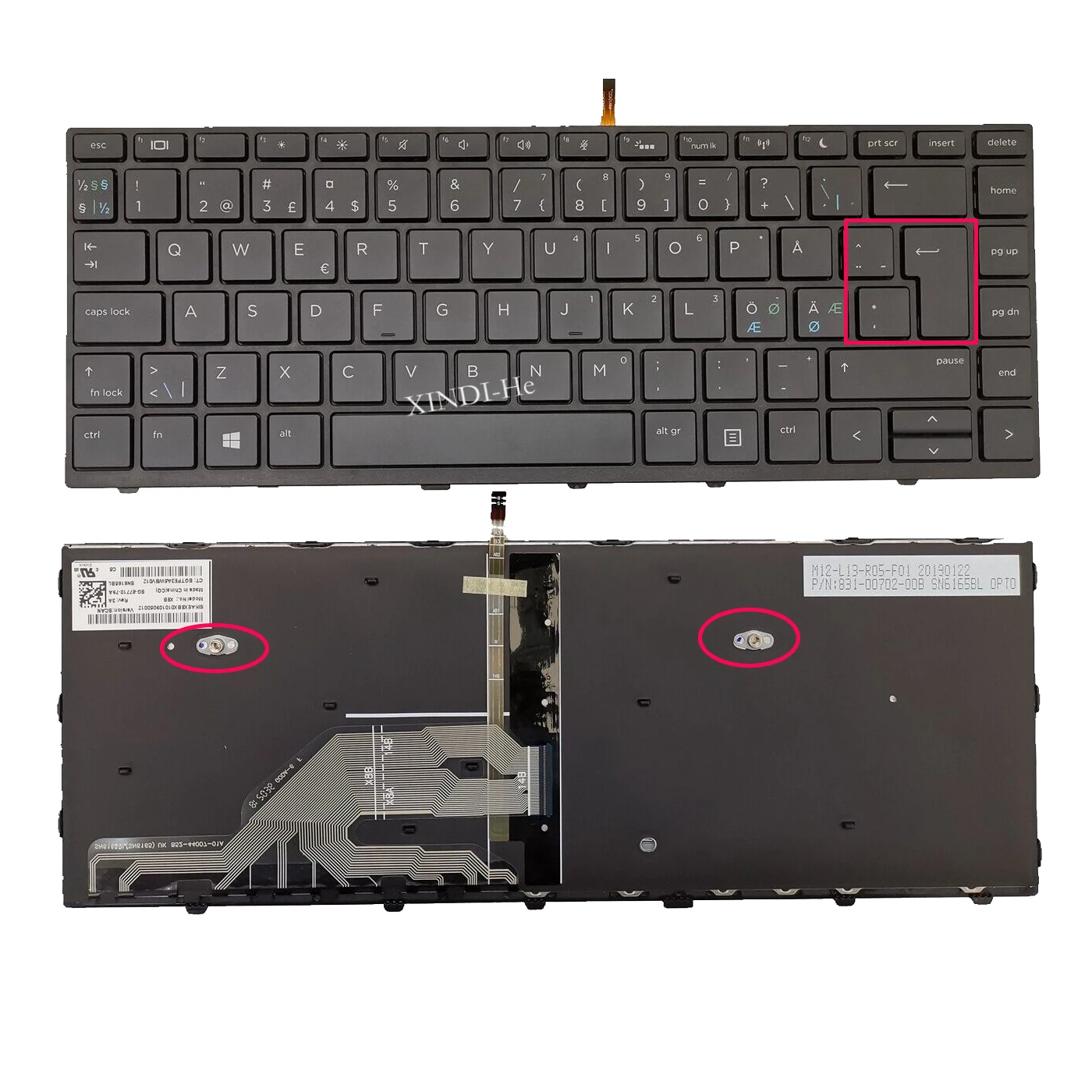 Tastiera Retroilluminata Nordica Per Hp Probook 430 G5 440 G5 445 G5 L01071-Dh1