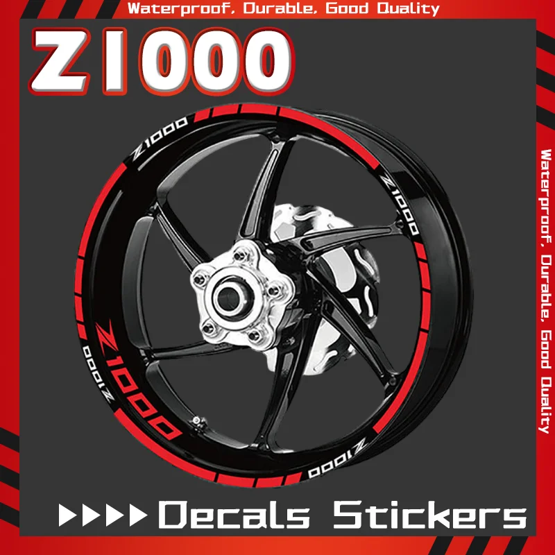 For Z1000 Z1000R Z1000SX Motorcycle Wheel Decals Sticker Front Rear Tyre Rim Stripe Reflective Sticker z1000 z1000r z1000sx