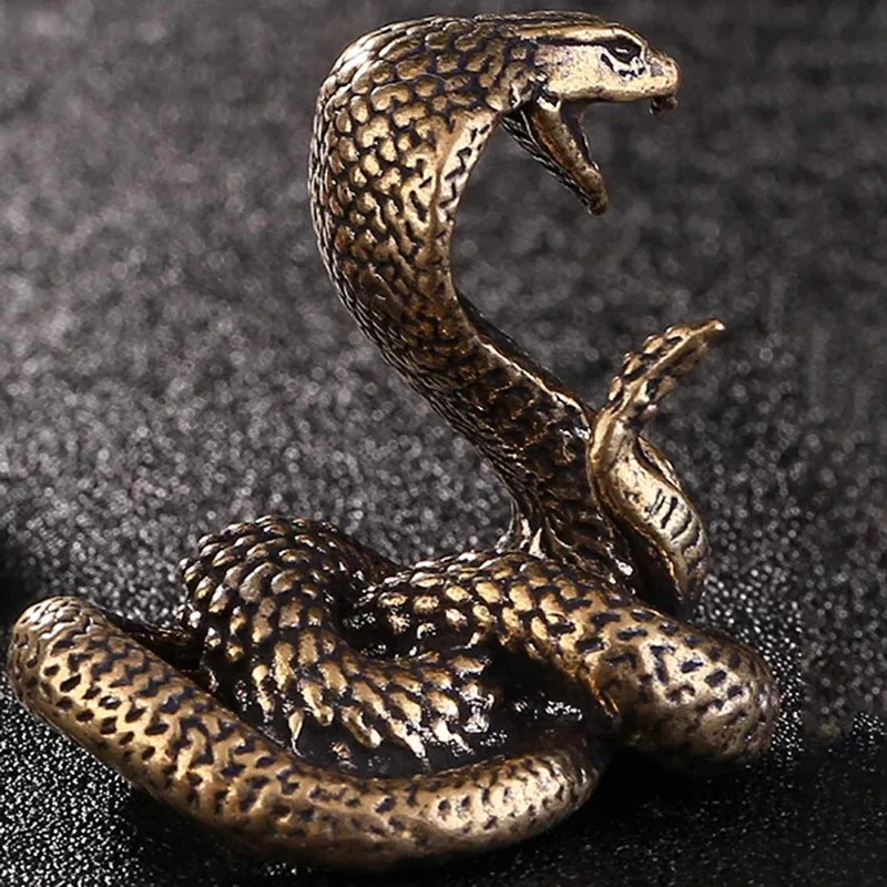 Copper Brass Mini Snake Antique Bronze Decor Figurines For Interior Decoration Desktop Ornament Pure Copper Miniatures Statue miniature figurines simulation snake figurine
