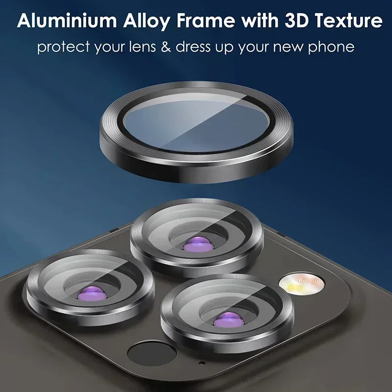3Pcs Metal Lens Protector Glass - Premium Back Camera Protection Film