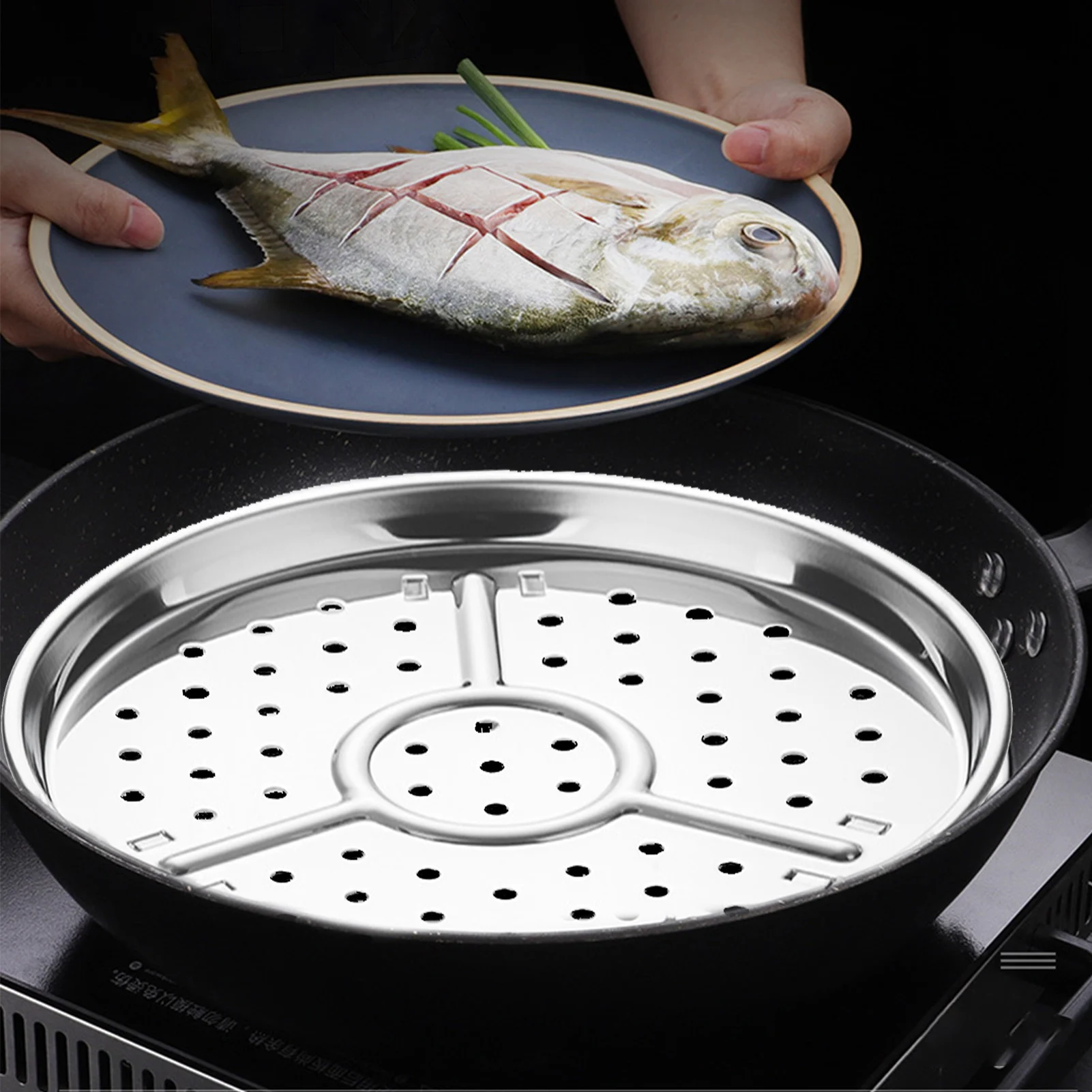 Steamer rack 21/25CM stainless steel insert stock pot steaming tray stand cookware tool bread tray