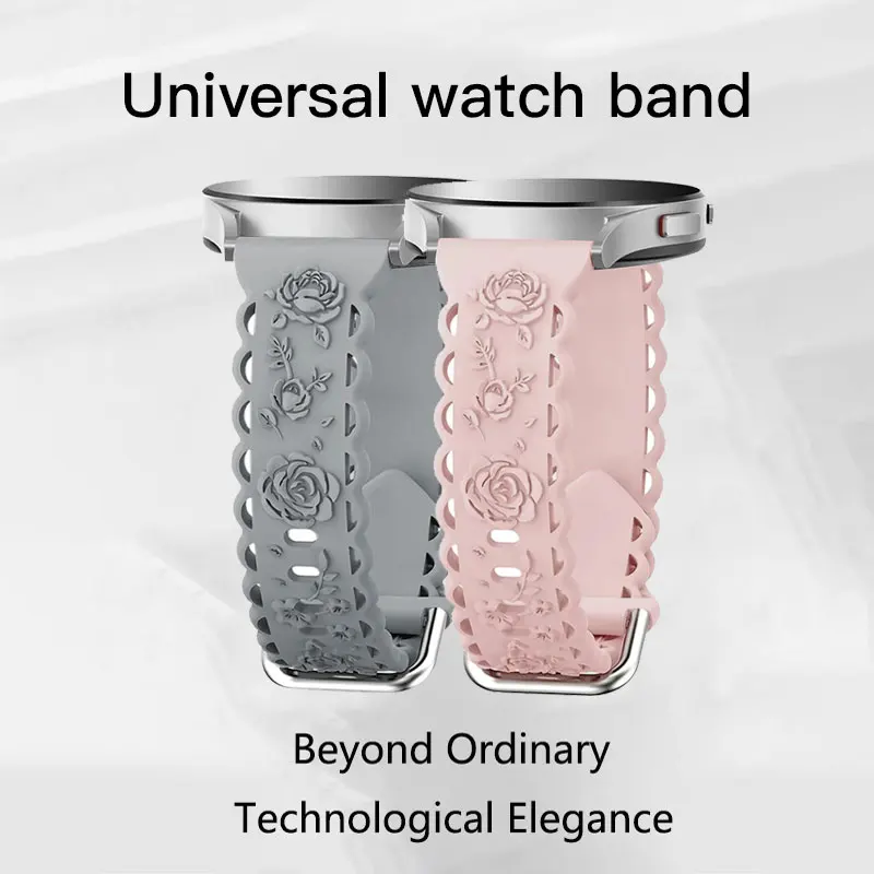 Premium Silicone Watch Strap, 20mm – Universal Fit