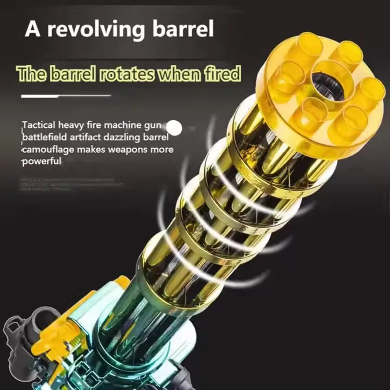 Manual & Automatic Foam Blaster Soft Bullet Gatling Gun Outdoor Shooting Game Toys 3