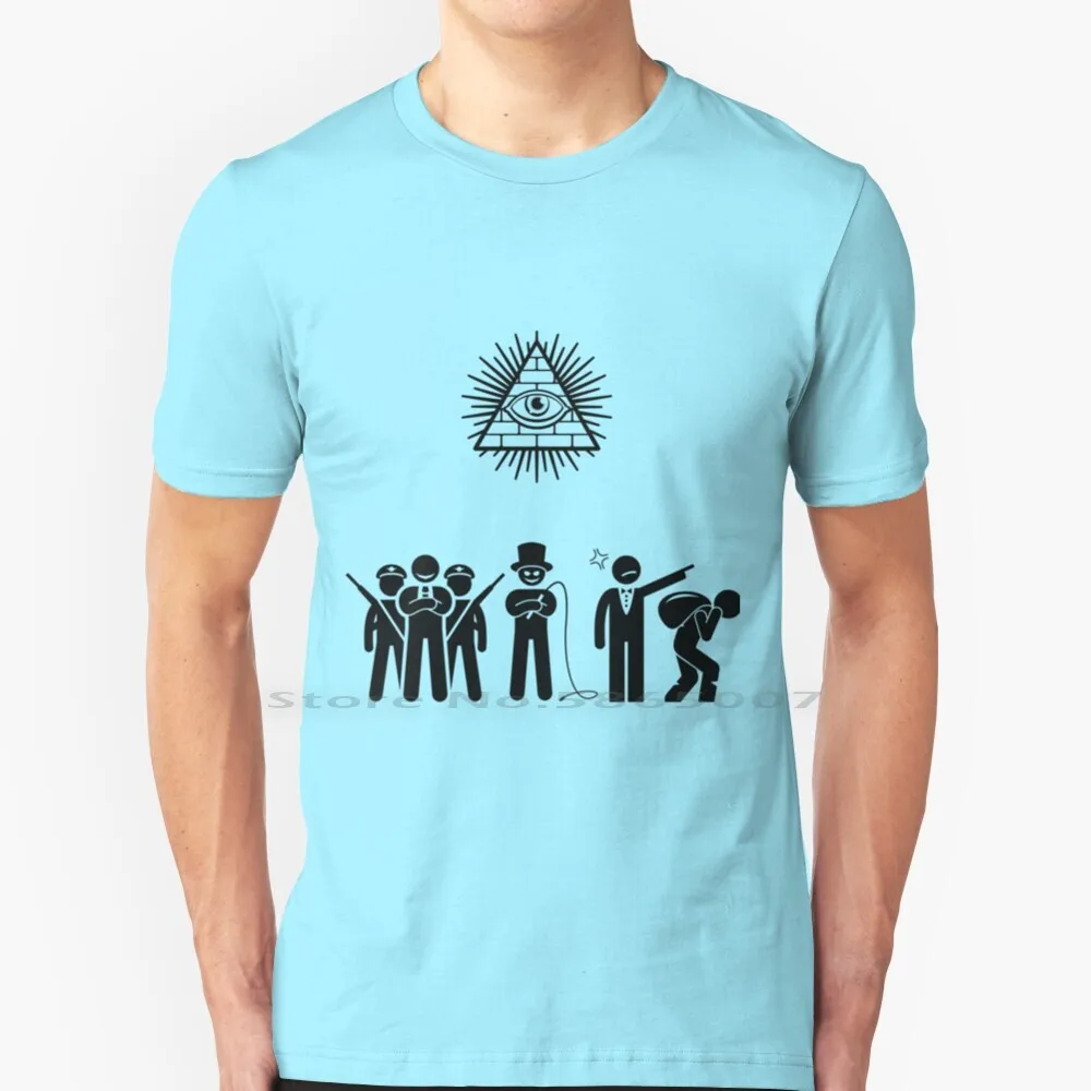Illuminati V2 T Shirt 100% Cotone Illuminati Control The World Master Theory Funny Cool Cryptid Tumblr Cryptozoology Tarot