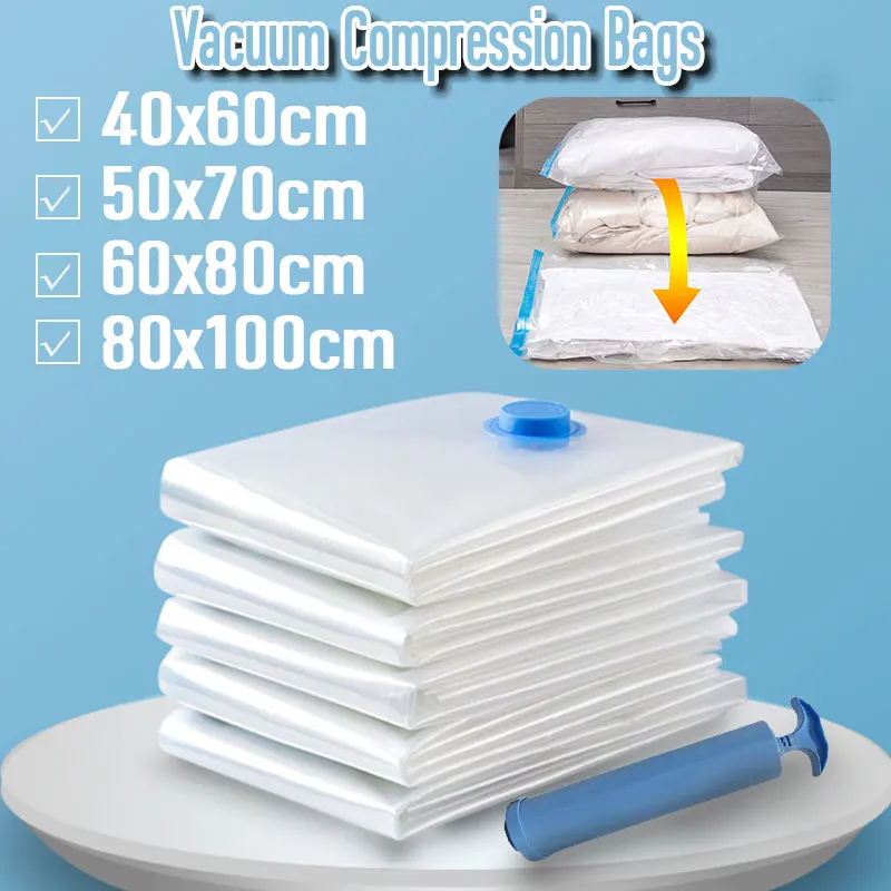 

Вакуумные мешки для хранения, органайзер для одежды, подушек, постельного белья, одеял, экономия места в упаковке