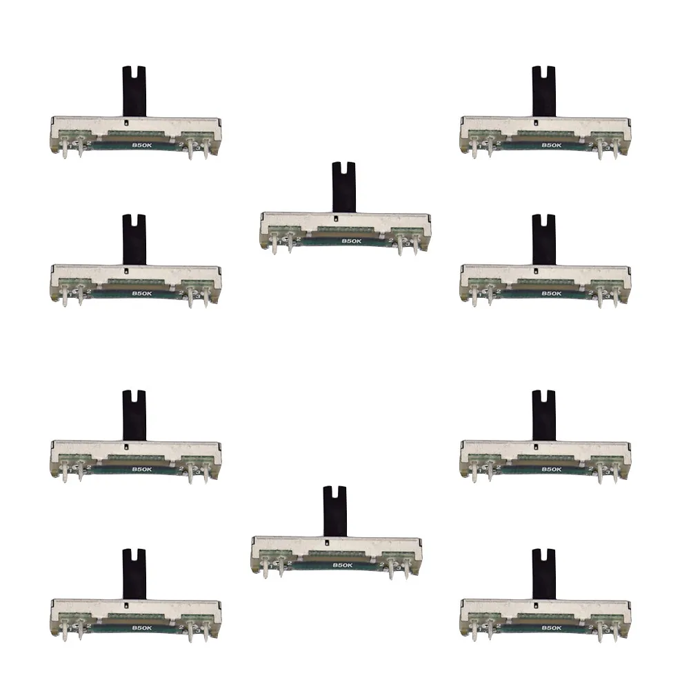 10Pcs B50k 45Mm 슬라이딩 전위차계 모노 채널 9Mm .5mm 두께 15Mm 핸들 고정밀 오디오 Dj 장비 페이더