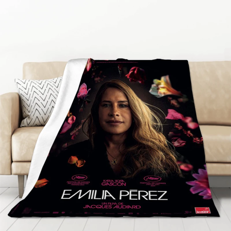 2024 Year the Best Movie Emilia Perez Blanket Downy Catnap King Lid Plead Cover Soft Plaid With Print Microfiber Bedding Throw 3