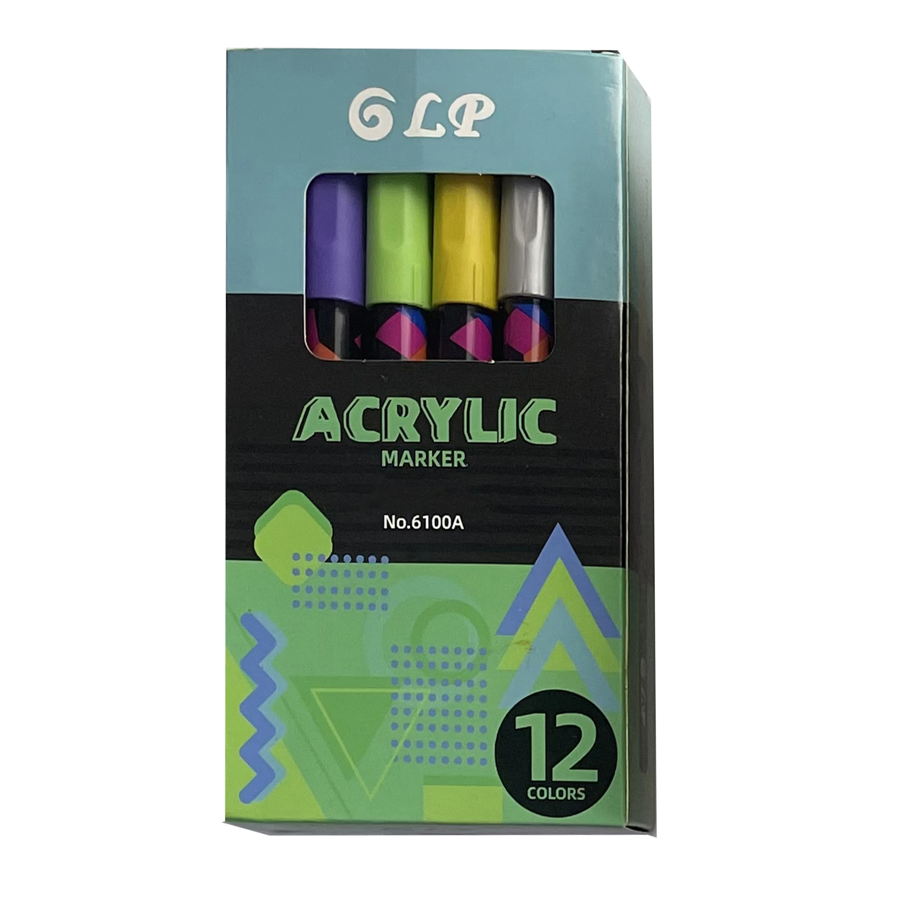 12 Colors Chinese style Acrylic Markers Pen Art valve Width for Rock Stone Ceramic Porcelain Mug Wood Fabric Canvas Marking