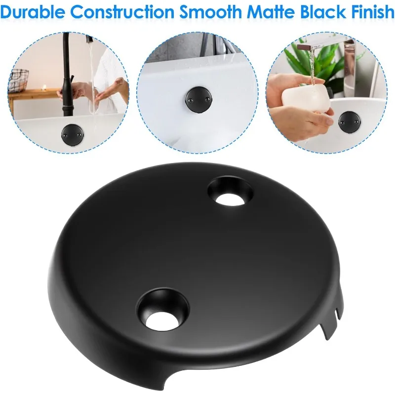 2-hole Bathtub Overflow Drain Cover with 2 Screws Overflow Plate Suitable for Most Standard Bathtub Drainage Accessories