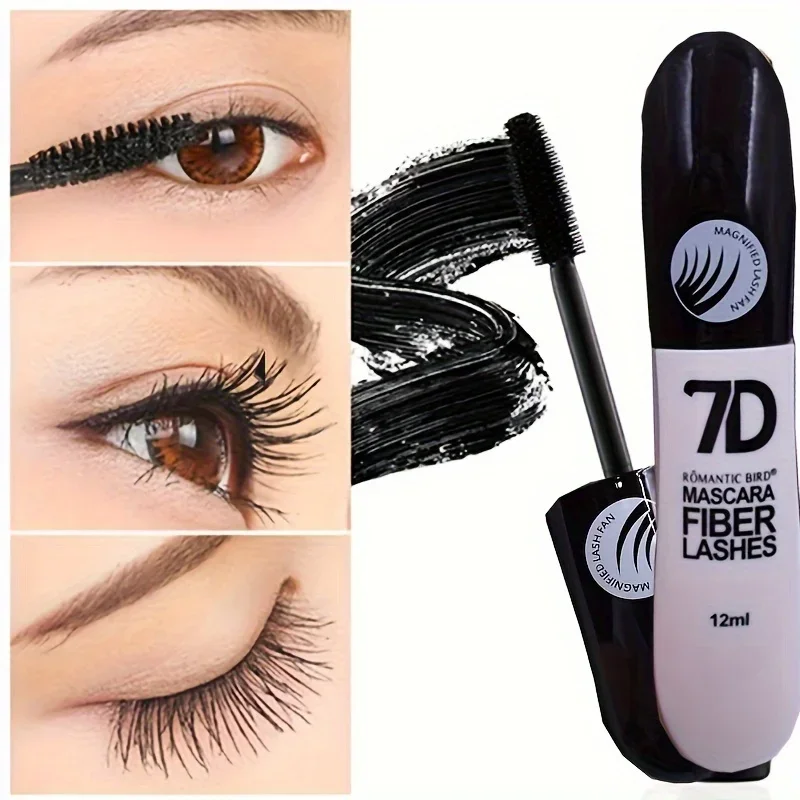 7D Fiber Lash Set Waterproof Sweatproof Stainproof Slimming Base Mascara Suitable All Skin Types Long-Lasting Mascara
