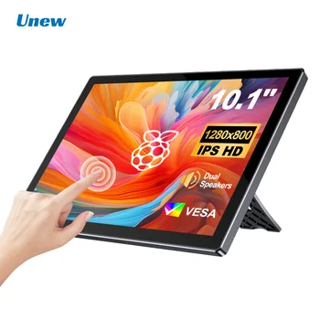 Unew 10.1 inch 1280x800 IPS Touch Raspberry Monitor HDMI Type-C Display for Raspberry Pi 5 4 4B/3B/3A+/2B/B+/A+