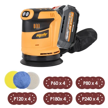 Cordless Orbital Sander Compatible with Dewalt 18V 20V Battery Electric Polisher Wood Metal Polishing Sanding Machine(Tool only)