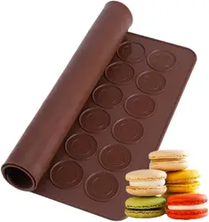 Premium Non - Stick Silicone Baking Mats - Perfect for Macarons, Cookies, Pastries, and More (Brown)