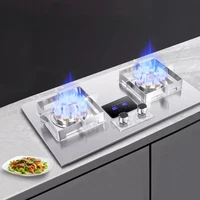 Kitchen Gas Cooktop Cookers Stove for Home Double Embedded Gas Stove Hob Gas Panels 5KW 2 Burners Liquefied Gas/Natural Gas 2