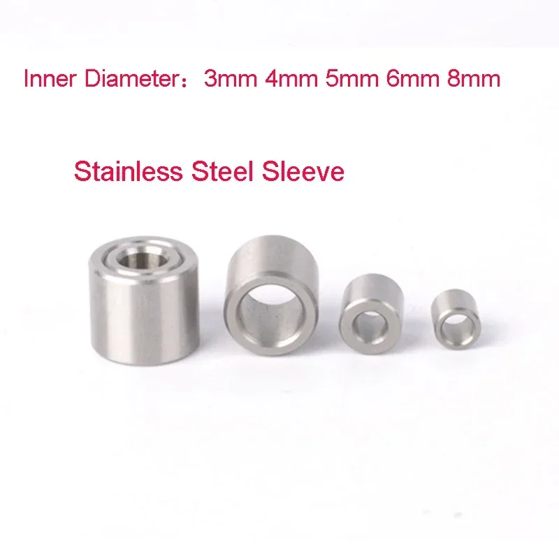 1Pcs Stainless Steel Sleeve Bushing Wear Resistant Bushing Inner Guide Sleeve Inside Diameter 3mm/4mm/5mm/6mm/8mm