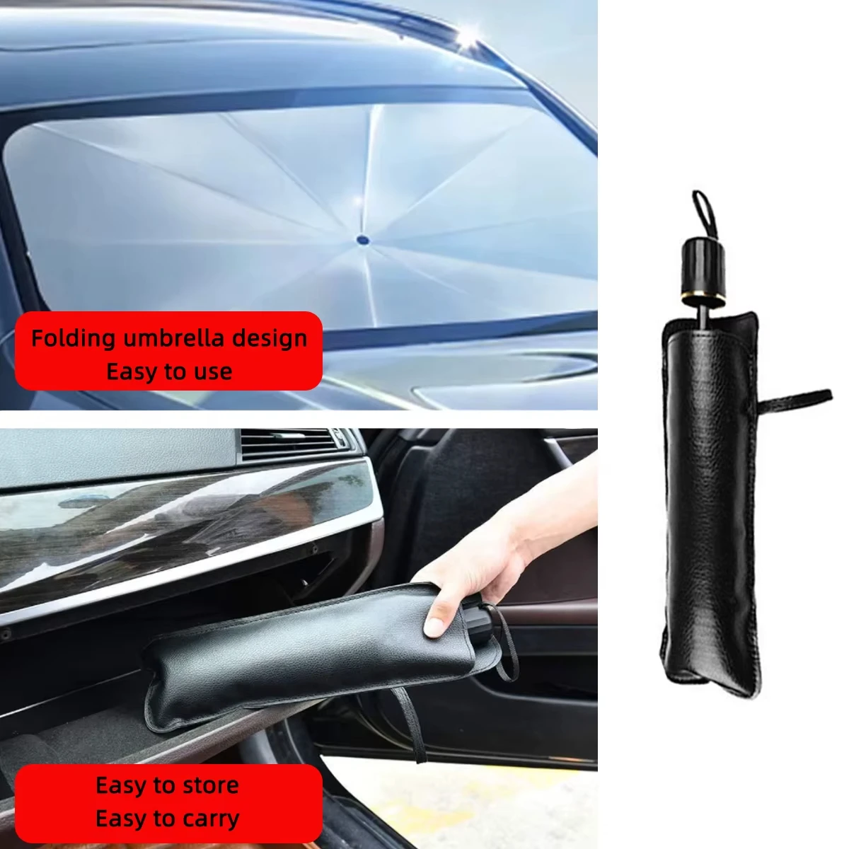 Car Sunshade Umbrella Portable Foldable Windshield Protector Parasol for Auto Window Shading Summer Sun Protection Accessories windshield sunshade car sunshade windshield sun shade