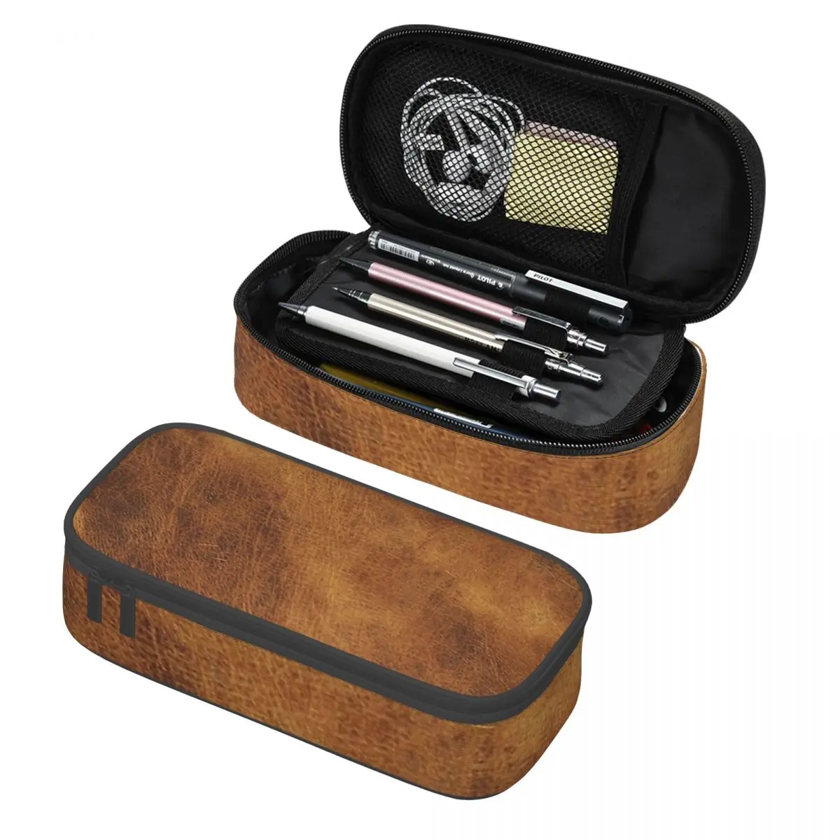 Leather Pencil Cases Big Capacity Pen Bags Pen Box Pencil Pouch For Boys Girls Students Stationery School Office