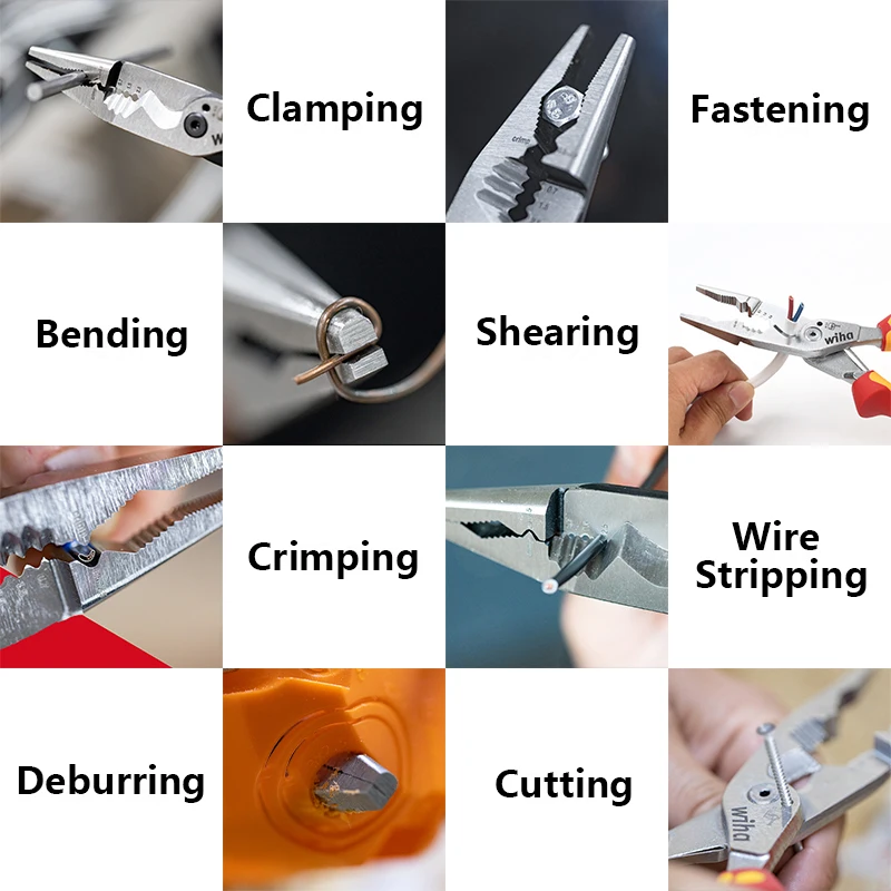 Wiha 45489 8-in-1 Multifunctional Electrician Pliers Insulated 1000V VDE  Sharp Mouthed Wire Stripping Crimping Plier 45705 - AliExpress