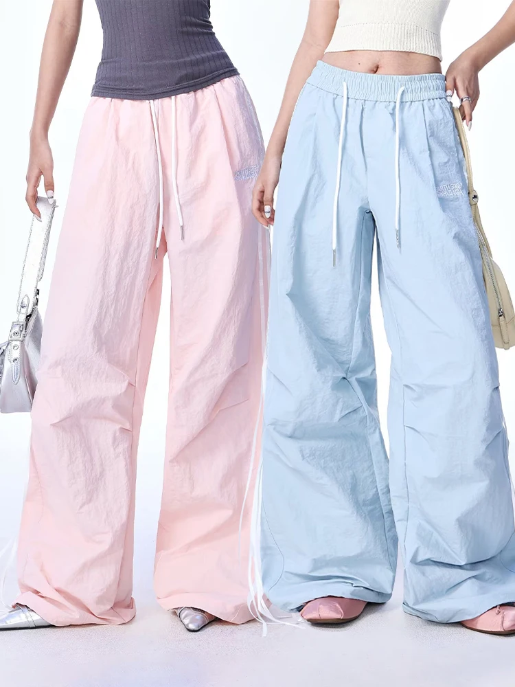 

HOUZHOU Y2K Korean Fashion Black Joggers Pants Women Fairycore Sweatpants With Bows Oversized Side Striped Kpop Sports Trousers
