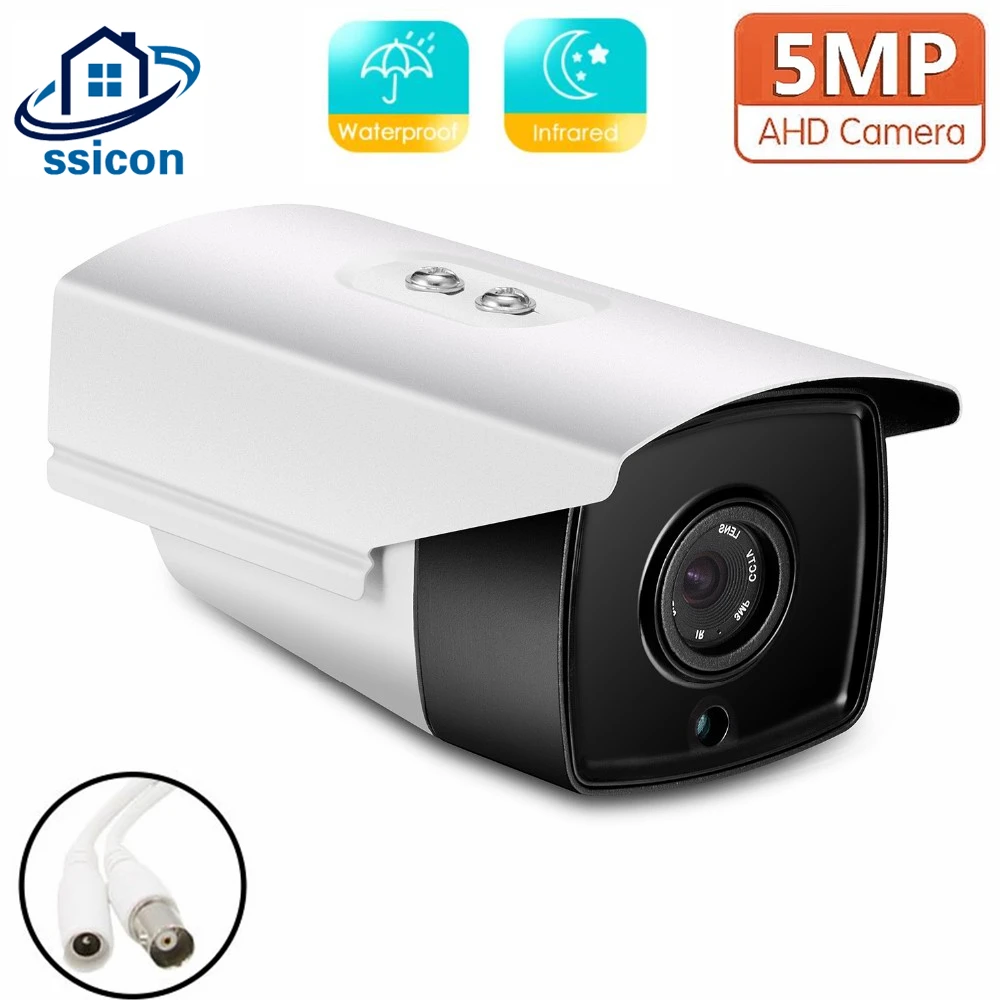 5MP AHD Outdoor CCTV Camera Waterproof 3.6mm Lens 4 IN 1 Analog Bullet Security Camera IR Night Vision With OSD Menu hamrol 1080p ahd analog camera hd 2 8mm wide angle lens waterproof nightvision indoor outdoor cctv bullet camera