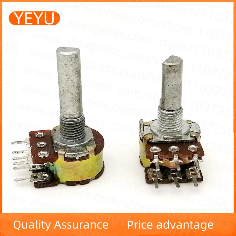 Type 16 6-pin Dual B100K With Stepping Power Amplifier Loudspeaker High And Low Volume Potentiometer Half Shaft 2PCS