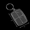 100Pcs Photo Keychain Rectangle Transparent Blank Acrylic Insert Photo Picture Frame Keyring Key Holder DIY Split Ring 6