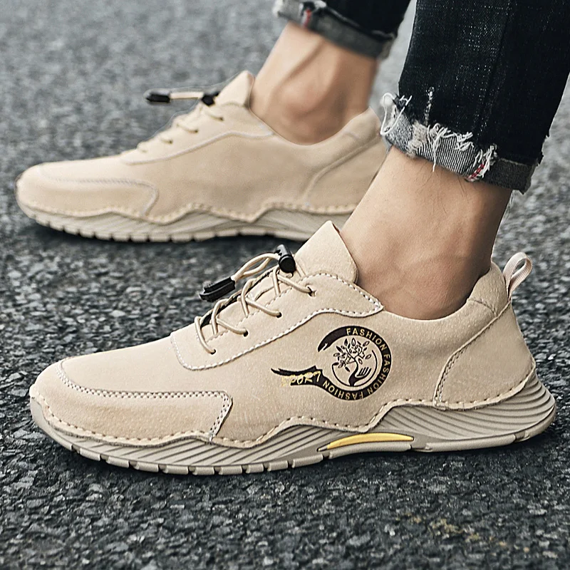 

Кроссовки мужские из коровьей замши, Повседневная Удобная Обувь На Шнуровке, роскошные кеды