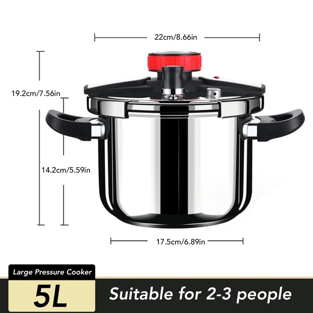 5/6/8L Large Pressure Cooker Multi Functional Household Pressure Cooker Practical Stainless Steel 100KPa Explosion Proof 6