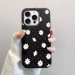 Custodia per telefono in PU leather con cuore d'amore floreale vintage