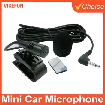 Microfono Mini per Auto Lungo 2m con Jack da 3,5mm, Microfono Stereo Cablato Esterno per Autoradio e DVD