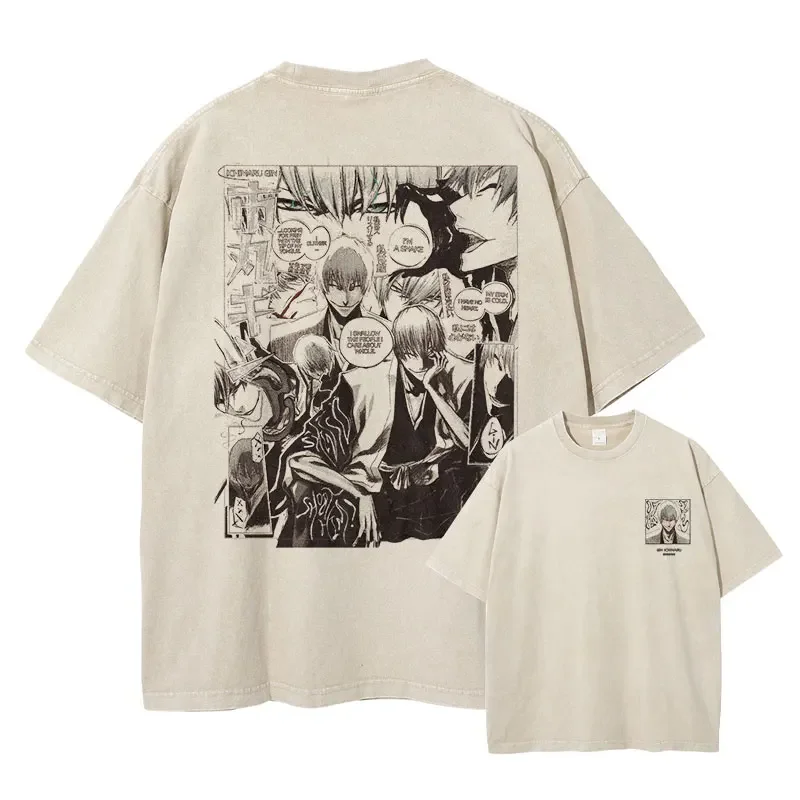 Vintage Anime Washed Oversized T-Shirt - Streetwear Short Sleeve Tee