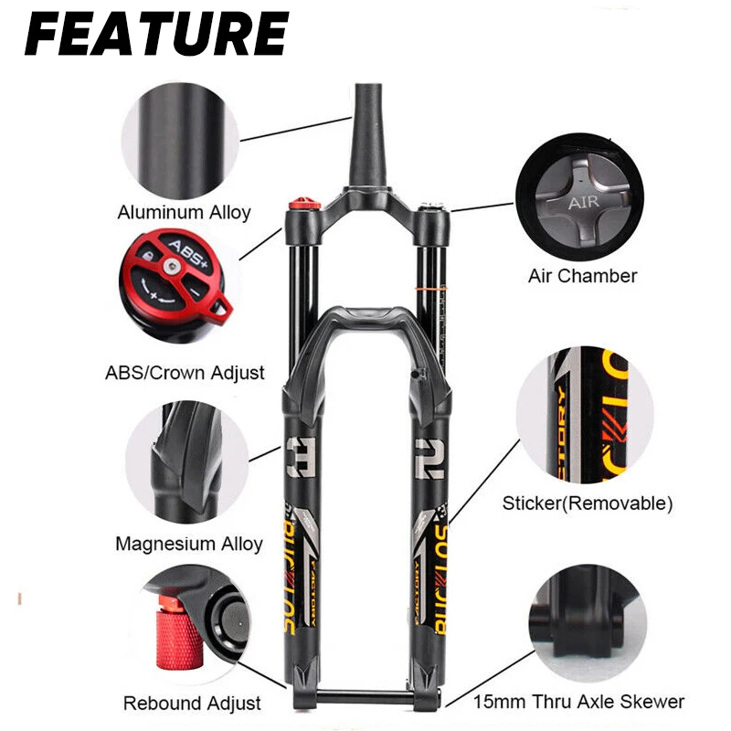 26/27.5/29 Pollici Bici Forcella Ammortizzata 100mm Corsa MTB Forcella Pneumatica 1-1/8''tubo Dritto Manuale/blocco Remoto Bicicletta Forcella Anteriore QR 9mm ( Color : Black remote , Size : 29 26/27.5/29 Pollici Bici Forcella Ammortizzata 100mm Corsa MTB Forcella Pneumatica 1-1/8''tubo Dritto Manuale/blocco Remoto Bicicletta Forcella Anteriore QR 9mm ( Color : Black remote , Size : 29