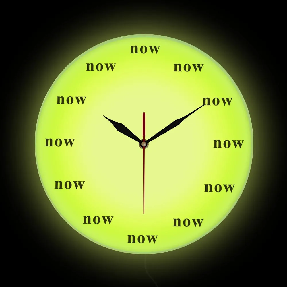 The Time is Now Wall Clock Now Time Motivational Clock Mindfulness Gift The Power of Now Your Daily Reminder to Live in the Now gold wall clock