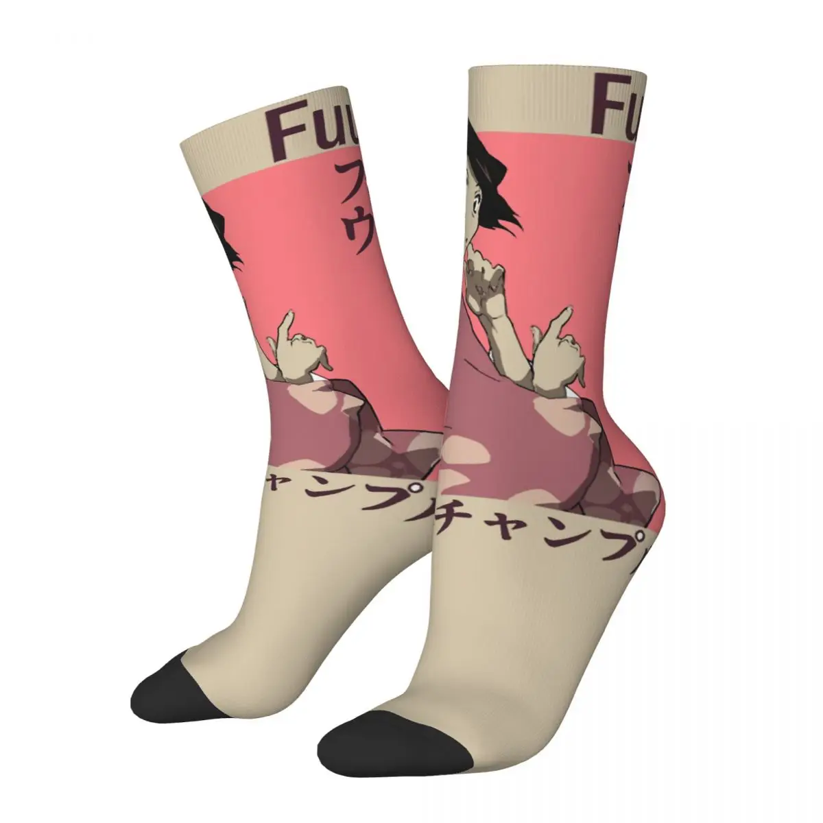 

Hip Hop Retro Fuu Crazy Men's compression Socks Unisex Samurai Champloo Anime Harajuku Seamless Printed Crew Sock