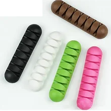 

USB Cable Organizer Cable Clamp Wire Winder Headphone Earphone Holder Cord Silicone Clip Phone Line Desktop Management 7 Holes