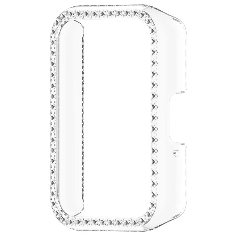 Bling PC Hollow kılıf Samsung Galaxy Fit 3 Samrt saat kayışı elmas kristal tampon koruyucu kapak ekran koruyucu