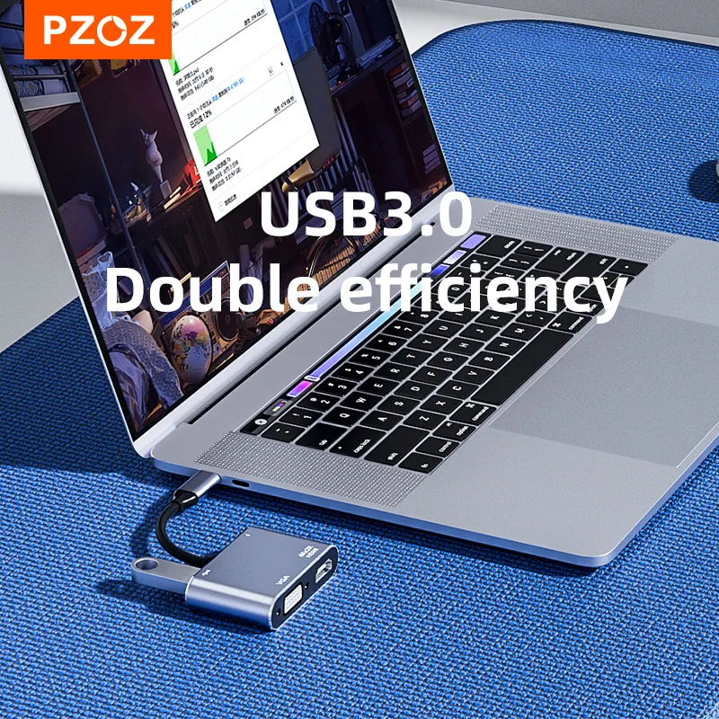 PZOZ-ŷ ̼ Ÿ C -HDMI VGA USB PD ̺ ȣȯ USB 3.0  , ƺ  Ʈ ׼