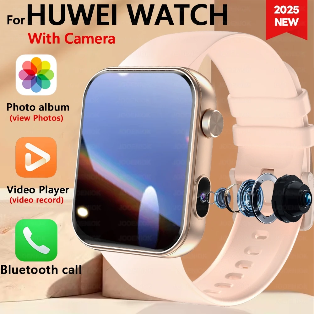 Nieuw voor HUAWEI Smart Watch met camera Hartslag Sportarmband TWS Headset Lokale muziek Bluetooth Talk Smartwatch Heren Dames
