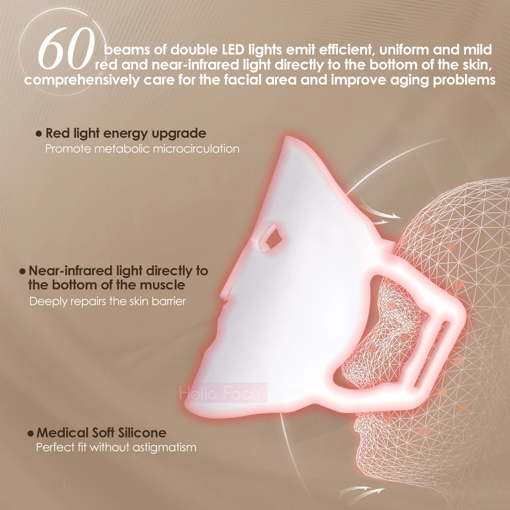 Facial LED Light Therapy Mask Professional 7 Color PDT Face Beauty Mask Wireless Photon Skin Rejuvenation Luxury For Lover